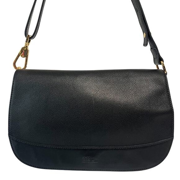 Longchamp Le Foulonne Navy Pebbled Leather Shoulder Crossbody Bag Y2K Vintage - Picture 1 of 11